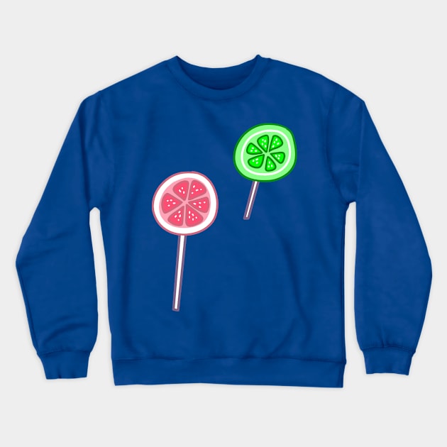 Pink Lemon and Lime Lollipops Crewneck Sweatshirt by saradaboru